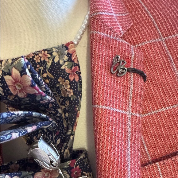 Elie Balleh Women's Pink Plaid Blazer - Picture 2 of 6